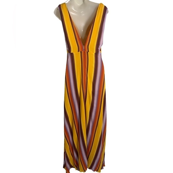 Miss Me Women’s Striped V-Neck Lined Sleeveless Maxi Dress - Multicolor Small - Picture 5 of 11